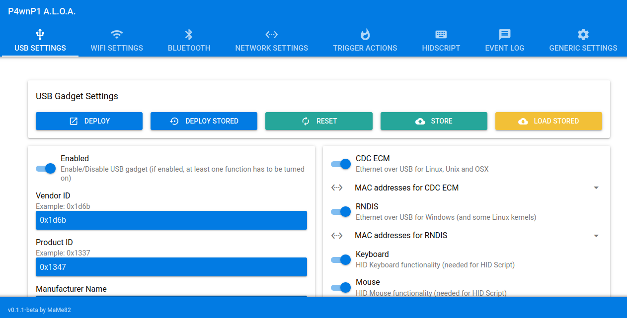 P4wnP1 A.L.O.A - Web Interface.